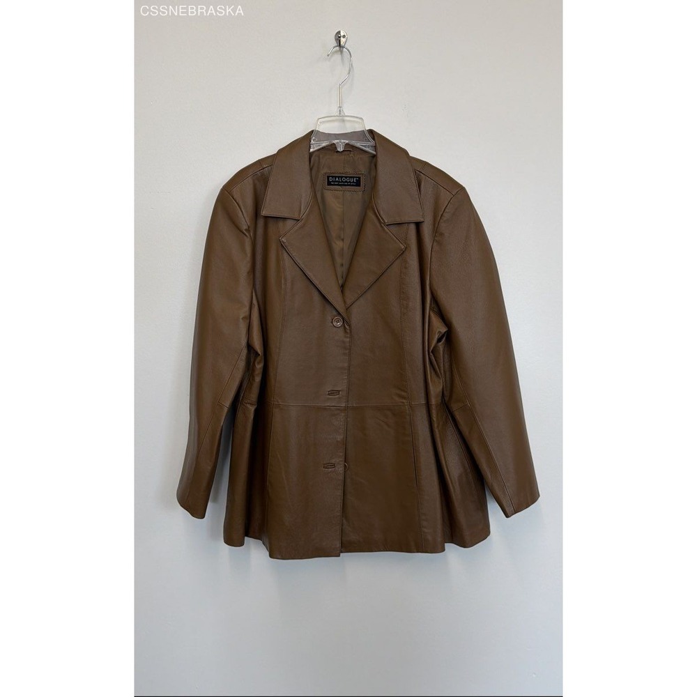 Dialogue Brown Women's Genuine 100%‎ Leather Jacket - Size Large